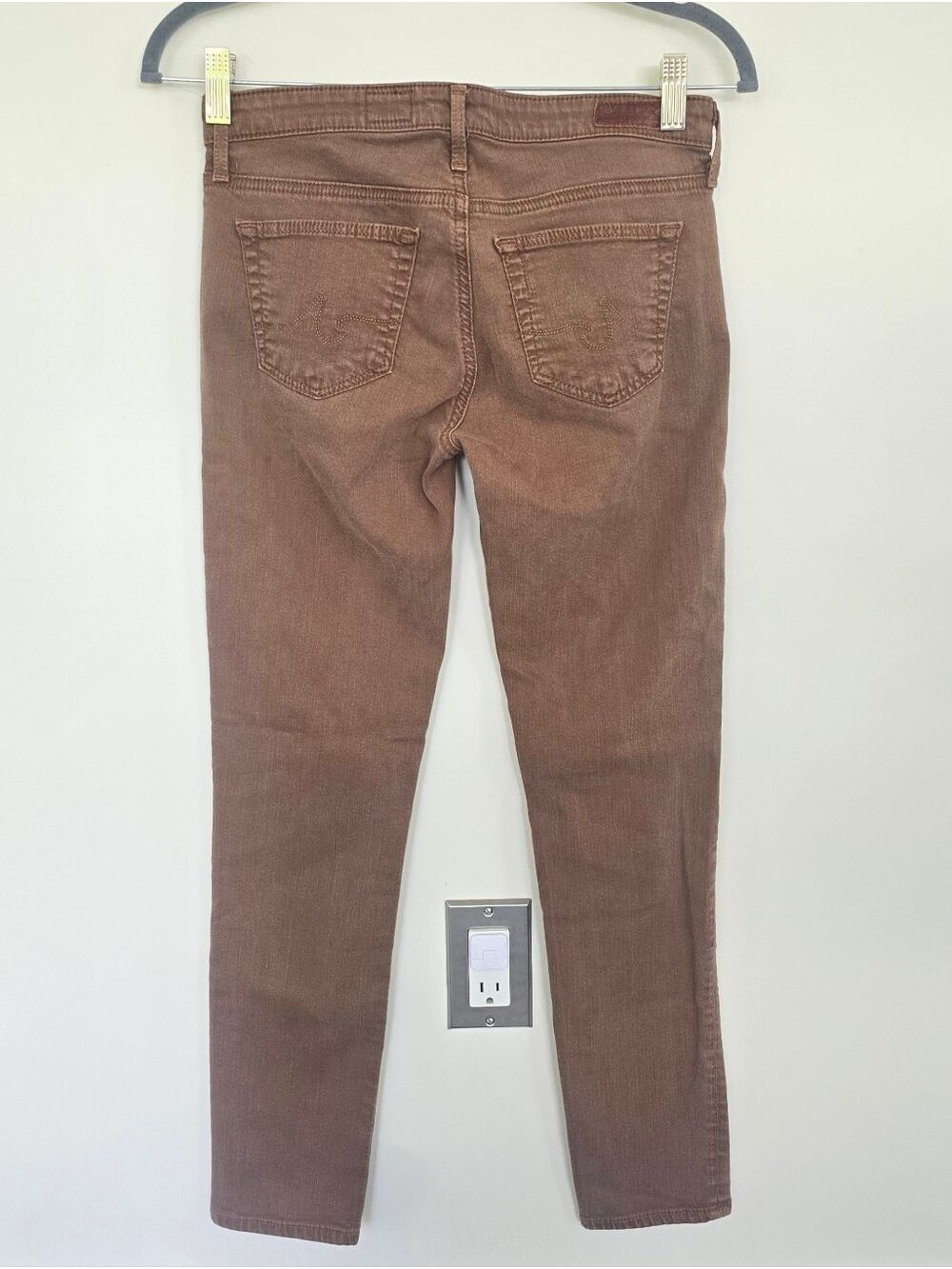 AG Adriano Goldschmied Coffee Brown Stevie Slim Straight Ankle Jeans Size 25R - Picture 5 of 9